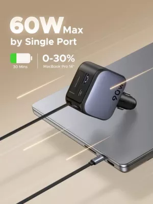 Karikues veture UGREEN Nexode 55909B 90W me kabllo USB-C të integruar retraktabile, Space Gray