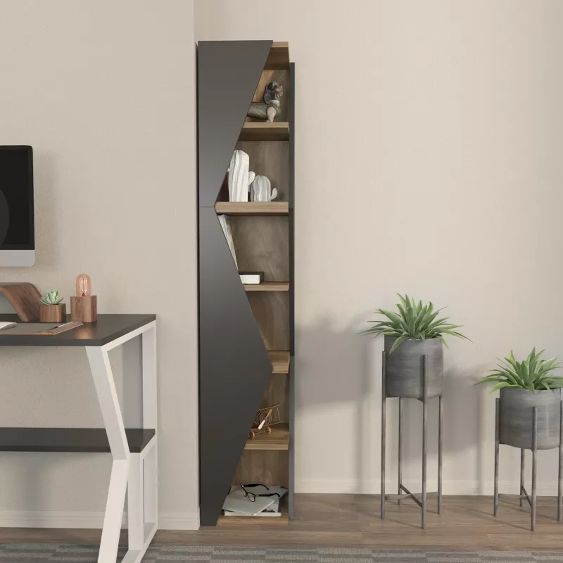 Raft librash Hanah Home, Arrow, ngjyrë e zezë dhe arre