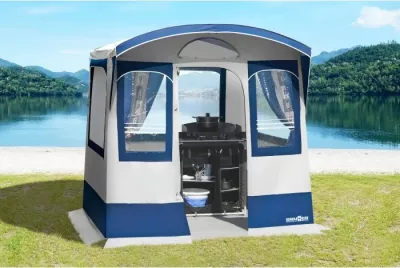 Tendë kuzhine BRUNNER Camp Inn 0426013N 220x220x160 cm PVC, blu/e bardhë, me çantë transporti