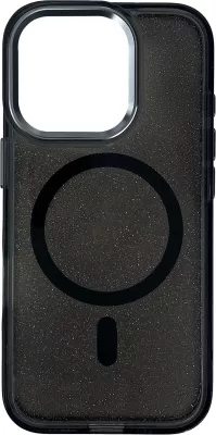Mbështjellës Hurtel Glitter Case MagSafe për iPhone 16 Pro Max, i zi me shkëlqim