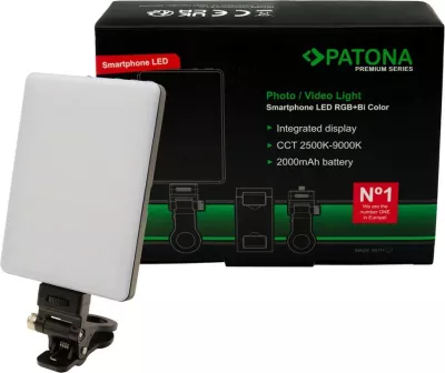 Dritë LED portabile PATONA Premium RGB/Bi-Color për smartphone, 2000 mAh, Bardhë