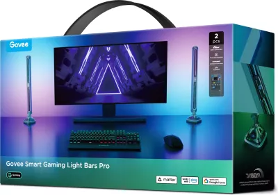 Set shufra ndriçimi smart gaming Govee Smart Gaming Lights Pro RGBIC Wi‑Fi/Bluetooth Matter 2 copë