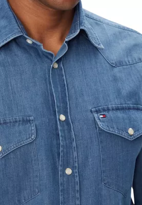 Këmishë për meshkuj Tommy Hilfiger MW0MW39429, blu e çelët denim [Madhësia: XS]