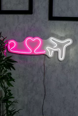 Dekor dritash LED plastike, Love Trip aeroplan, shumëngjyrëshe