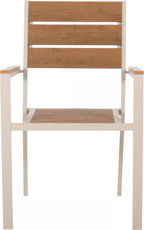 Karrige alumini SAGA FH5981.04, ngjyrë shampanjë-polivud, natyrale, 55x55x86H cm