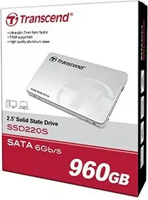 SSD Transcend SATA III 6Gb/s SSD220S, 960GB, 2.5", argjendtë