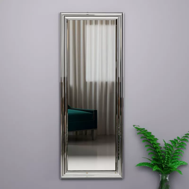 Pasqyrë me kornizë argjendi, Hanah Home, Smooth, 40x105cm