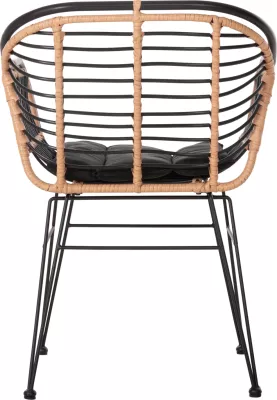Karrige për jashtë ALLEGRA FH5663.11, kornizë metalike-P.E.RATTAN, ngjyrë bezhë dhe e zezë, 58x59x81H cm