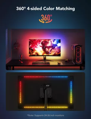 Shirit LED gaming Govee G1 H6609 për monitor 24-26\", RGBIC, Wi‑Fi + Bluetooth