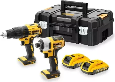 Set veglash pa kabllo DeWalt DCK2060D2T-QW, 18V, 2 bateri, zi/verdhe