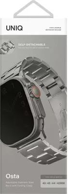 Rrip çeliku inox për Apple Watch UNIQ Osta, 42/44/45/49mm, Argjend