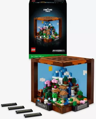 Set ndërtimi LEGO Minecraft 21265, The Crafting Table, 1195 pjesë, multikolor