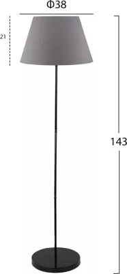 Llambë dyshemeje FH7610.03, shtyllë e zezë, kapak gri