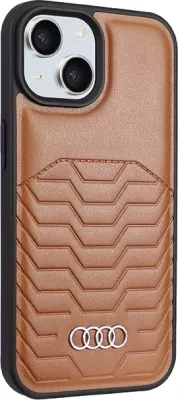 Mbështjellës Audi Synthetic Leather me MagSafe për iPhone 15 Plus / 14 Plus, Kafe