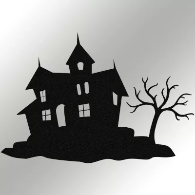 Aksesor dekorativ metalik për mur, Halloween, Wallity, 70x47cm