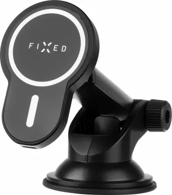 Mbajtës celulari për veturë Fixed MagClick XL FIXMCLI-XL-BK, MagSafe, karikim pa kabllo 15W, i zi, set me adapter ventilimi + kabllo USB-C 1m