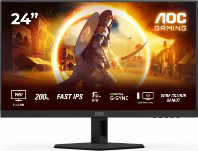 Monitor gaming AOC 24G4HRE, 23.8", Full HD, LED, i zi/kuq