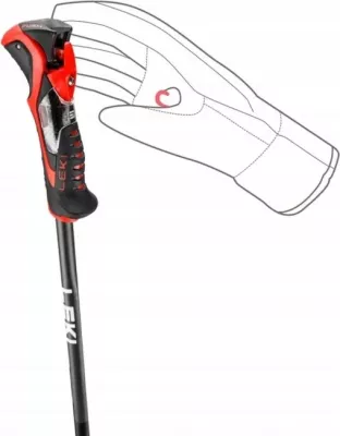 Shkopinj trekking LEKI 3D Airfoil, 125 cm, Zi/Kuq
