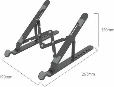 Mbajtëse laptopi Orico PFB-A24, e palosshme, rregullim këndi 7 nivele, deri 17", e zezë