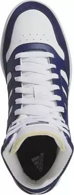 Atlete për meshkuj adidas Hoops 3.0 Mid, të bardha dhe blu marine [Madhësia: 41 1/3]