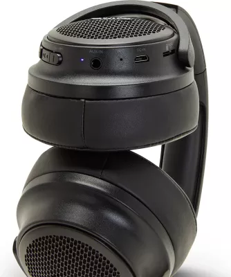 Kufje Bluetooth Aiwa HST-250BT, over-ear, HyperBass, microSD, AUX, 12h, të zeza, set me kuti & kabllo