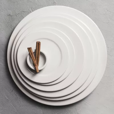 Pjatë e sheshtë Porland Dove Ø280 mm porcelan, krem, set 6 copë