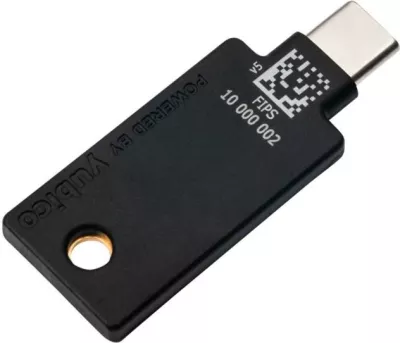 Çelës sigurie, Yubico YubiKey 5C NFC FIPS, USB-C dhe NFC, i certifikuar FIPS, i zi
