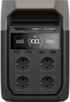 Stacion portativ energjie EcoFlow DELTA 3, 1024 Wh, 1800 W, argjend/gri