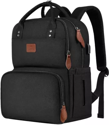 Çantë shpine Matein 1162 për laptop 15.6", me xhep ushqimi termik, USB, e zezë