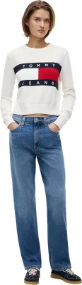 Xhemper për femra Tommy Hilfiger Jeans DW0DW22930, i bardhë [Madhësia: S]