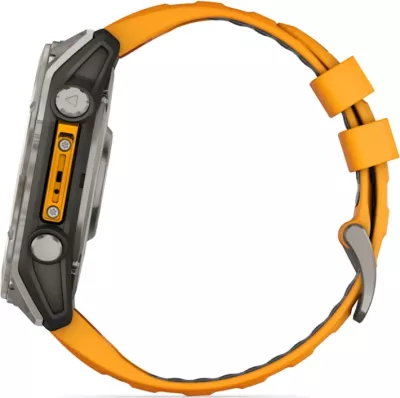 Smartwatch Garmin fēnix® 8 AMOLED, Sapphire Titanium with Spark Orange / Graphite silicone strap, 51 mm