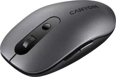 Maus CANYON MW-9 wireless dual-mode (Bluetooth/2.4GHz), 6 butona, DPI 800/1000/1200/1600, me receiver + 1x AA, Gri