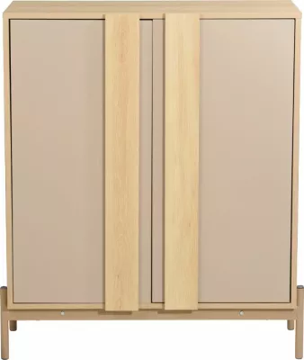 Komodë për këpucë Cappuccino, 2 dyer, 3 rafte, ngjyrë sonoma-latte, 84.4x36.5x97cm