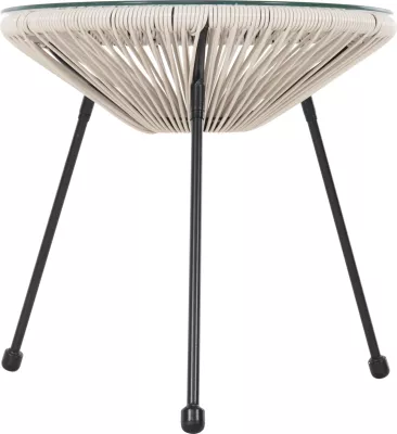 Tavolinë kafeje për jashtë ALLEGRA FH5874.03 metalike, ngjyrë e zezë - ratan sintetik, ngjyrë bezhë, Φ47x45H cm