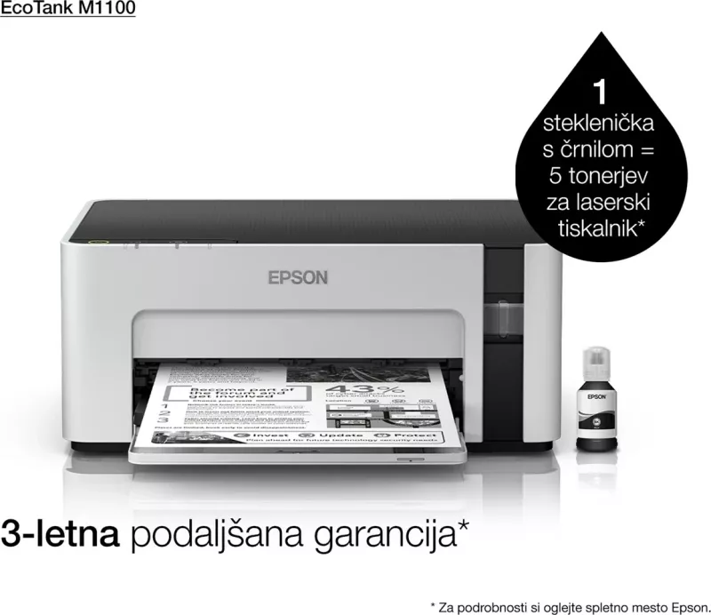 Printer Epson EcoTank M1100, Inkjet, A4, E zezë