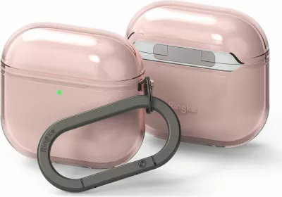 Mbështjellës Ringke Air për Apple AirPods 4, Rozë, me karabiner
