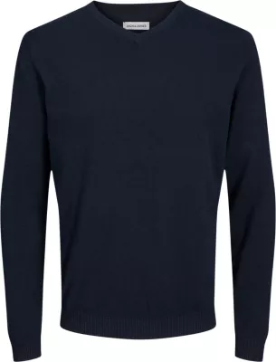 Xhemper për meshkuj Jack & Jones JJEBASIC Knit V-Neck NOOS, kaltër i errët