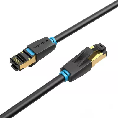 Kabllo rrjeti Vention IKABK CAT8, 8m, 40Gbps, e zezë