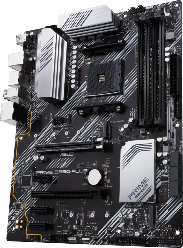 Pllakë amë ASUS PRIME B550-PLUS, Socket AM4, DDR4-SDRAM, 128 GB, E zezë dhe argjend