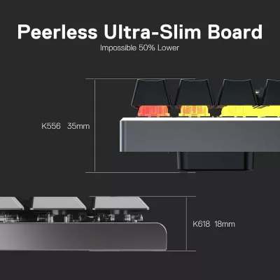 Tastierë mekanike Redragon Horus Pro K618RGB-PRO, full size, Red Switch, USB-C/2.4G/BT, RGB, e zezë