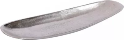 Tabaka dekorative Ricus, alumin, ngjyrë argjendi, 54x15x4 cm