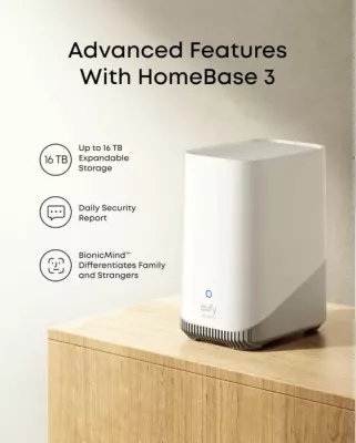 Sistem kamerash sigurie Anker Eufy Security SoloCam E42 4K, HomeBase 3, 2 panele solare, set 2 kamera, e bardhë