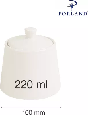 Sheqerore me kapak Porland Line 220 ml 100 mm krem, set 6 copë