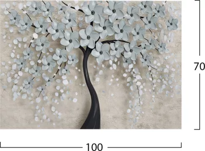 Pikturë në kanavacë, pemë me lule, FH7197.04, 100x3x70 cm
