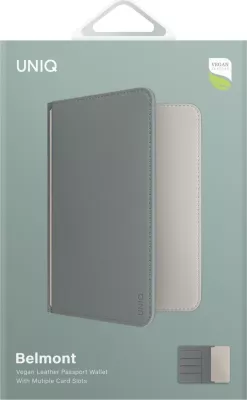 Mbështjellës pasaporte UNIQ Belmont me RFID, Gjelbër/Fildish
