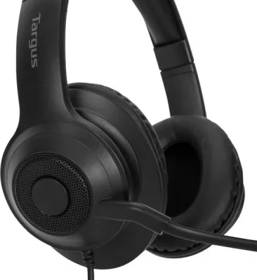 Kufje me tela Targus Wired Stereo Headset, USB, mikrofon boom, e zezë