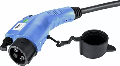 Kabëll karikimi veture elektrike Akyga AK-EC-08, Type 2/Type 1, 1-fazë, 32A, 7.2kW, 6m, zi-kaltër