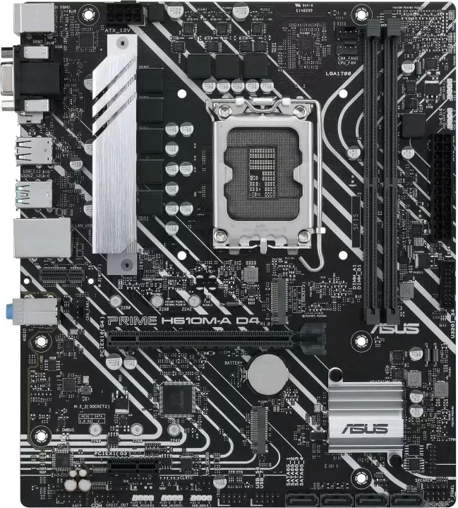 Pllakë amë ASUS PRIME H610M-A D4-CSM, Intel, LGA 1700, DDR4-SDRAM, micro ATX