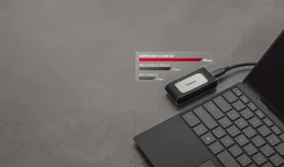 SSD portabël Kingston XS2000, 1 TB, USB Type-C, i zi, argjendtë