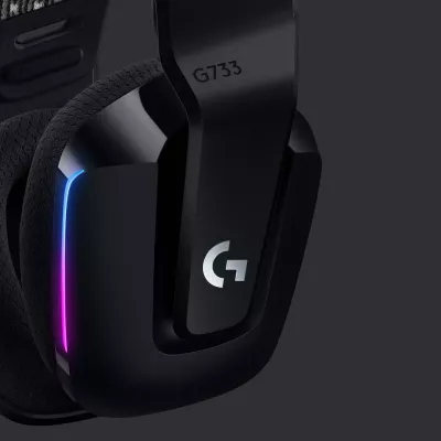 Kufje gaming Logitech G G733 LIGHTSPEED Wireless RGB, të zeza